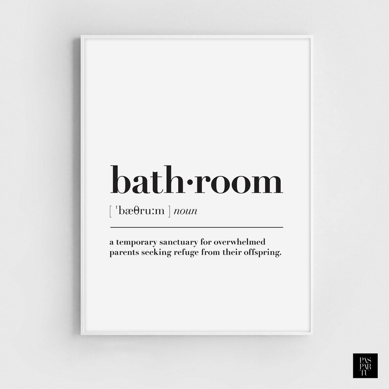 Bathroom Definition Wall Art Print Bathroom Printable Bathroom Etsy