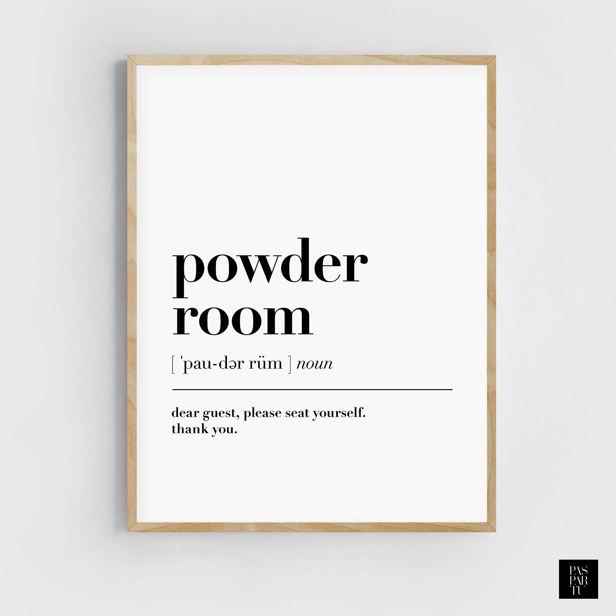 Powder Room Definition Wall Art Print Bathroom Printable Etsy