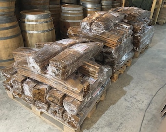 Wine & Whiskey Barrel Staves Set of 6, Bourbon Barrel Oak Wood DIY Craft Supply, Sanded Finished, Reclaimed Cooperage Project Pack