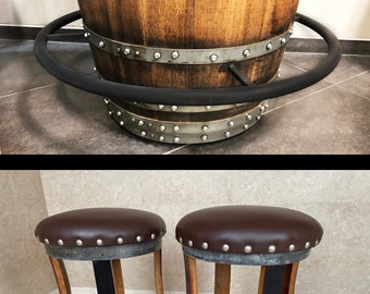 Whiskey barrel bar 2024 stools for sale