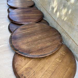 Finished Barrel Oak Head With Backing Installed (Lid, Barrel Top, Wood, Wine, Whiskey, Cooperage Marks, Gift For Him, Dad, Project)