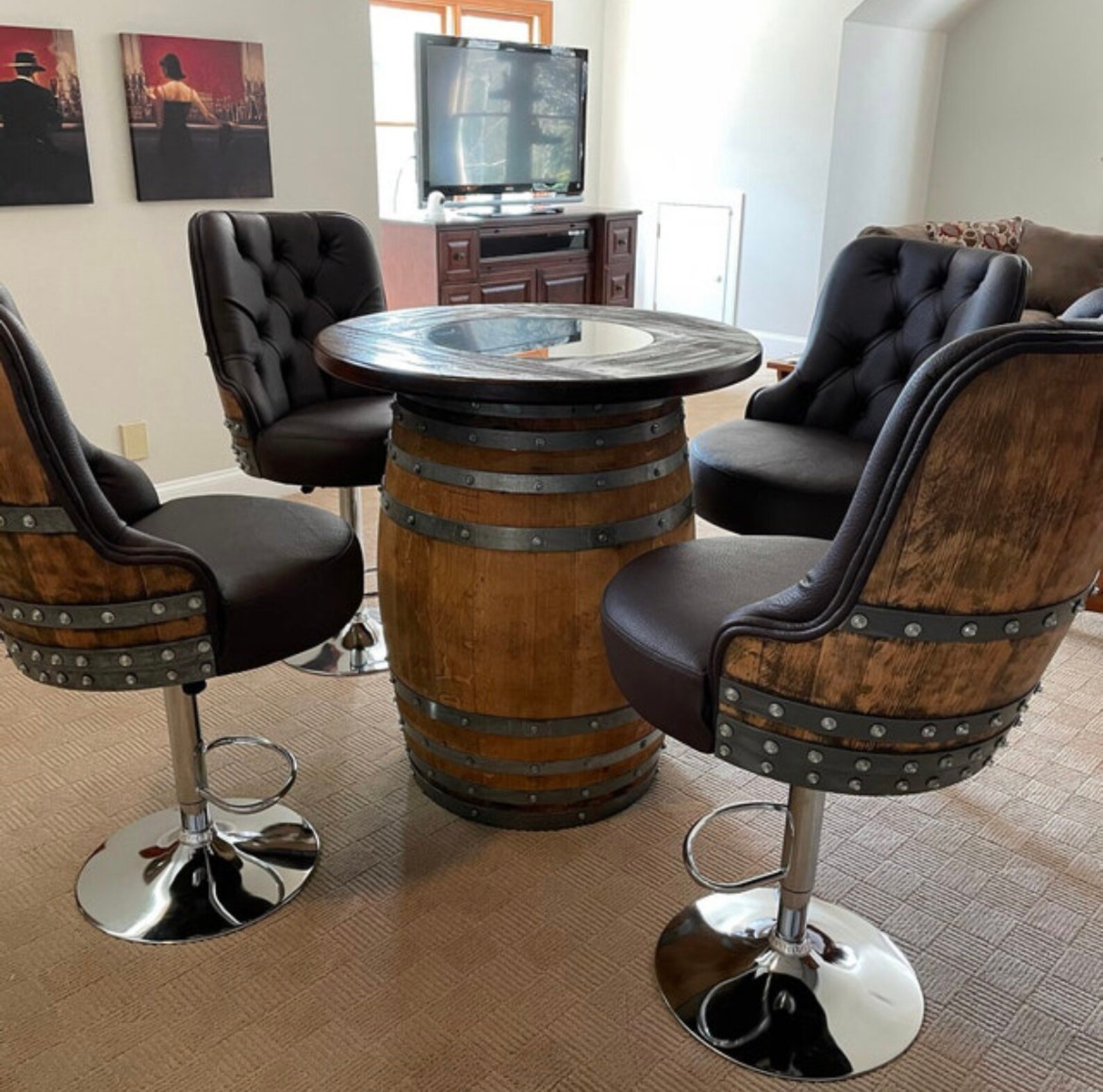 Luxury Wine Barrel Bar Stool barrel Chair Wine Barrel Chair Etsy