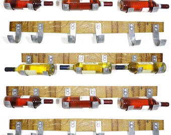 Wine Barrel Stave 3-Bottle Holder (Wine Rack - Wine Rack Wall Mount - Wall Wine Rack - Wall Mount Wine Rack - Wine Barrel Wine Rack)