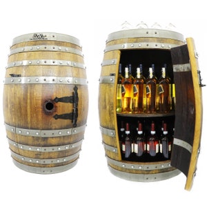Wine Barrel Cabinet (Pub Table - Barrel Bar - Whiskey Barrel Bar - Wine Barrel Bar - Whiskey Barrel Table - Wine Barrel Table)