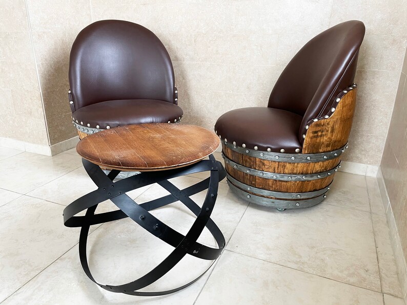 Wine Barrel Hoop Table center or Side Table Etsy