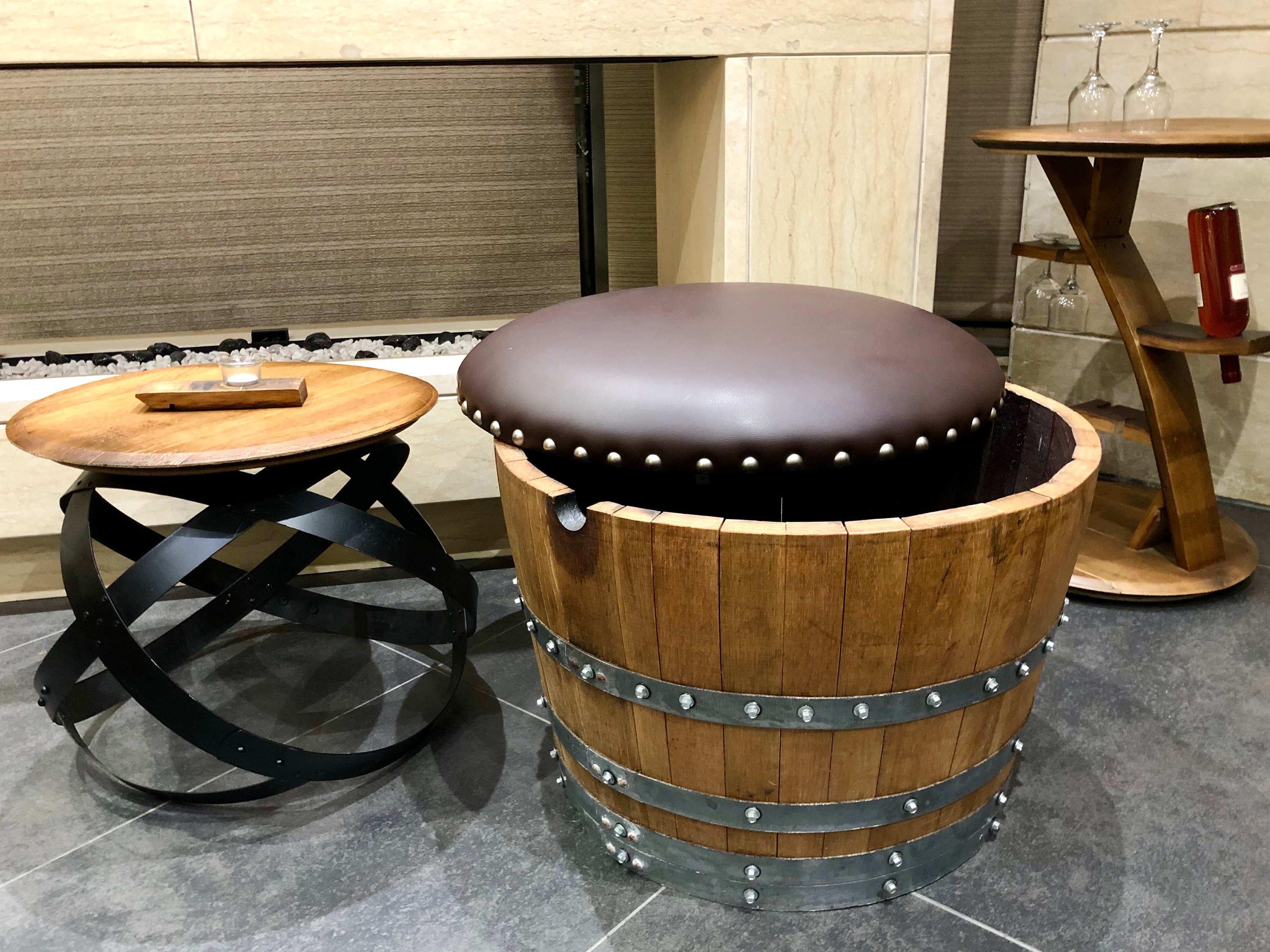 Wine Barrel Ottoman Barrel Chair Whiskey Barrel Chair Wine Barrel