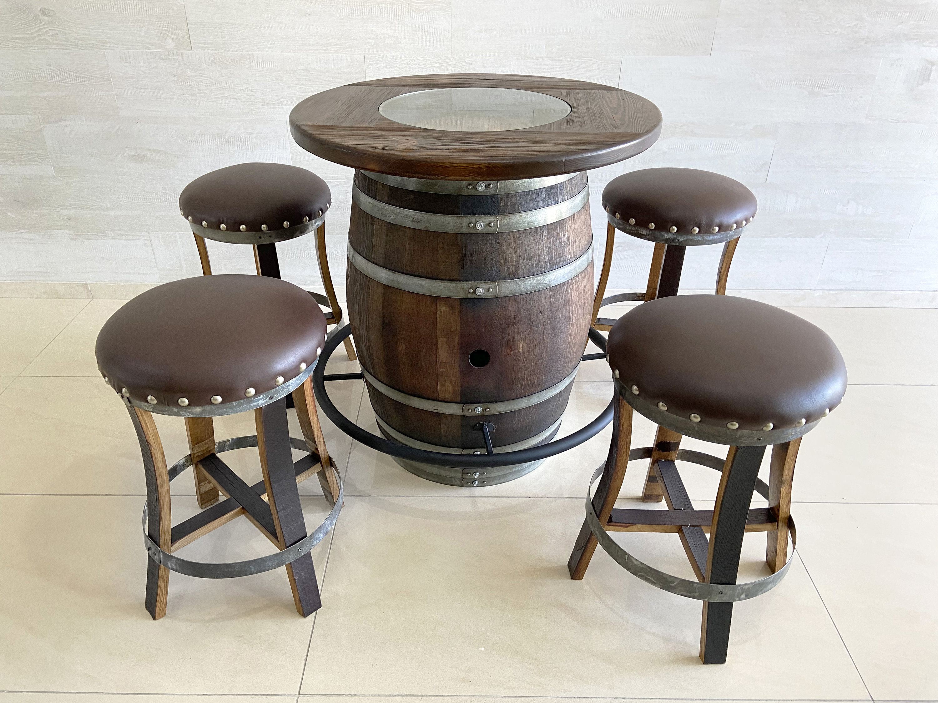 Bar stools for wine barrel table deals