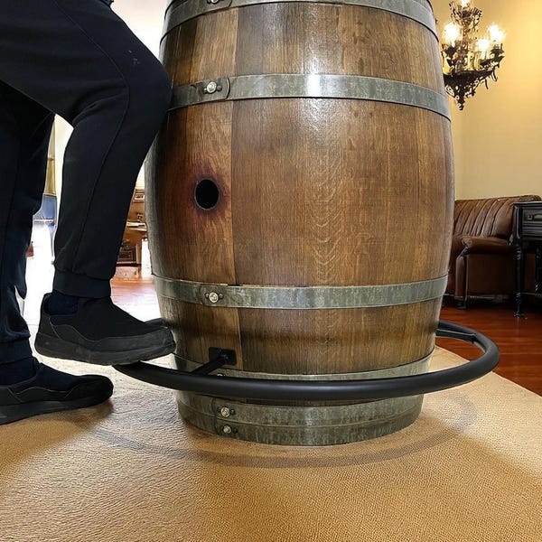 Whiskey Barrel Footrest with Wine Barrel Footrail, Bourbon Barrel Metal Bar Accessory, Fits 53-59 Gallon Barrels, Free Shipping