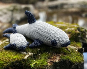 PATTERN ONLY Vaquita Dolphin Amigurumi Crochet Adult and Calf