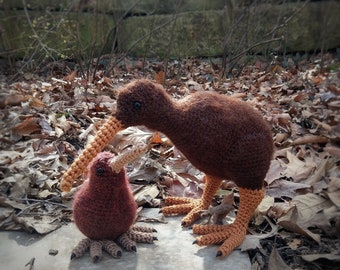 PATTERN ONLY Kiwi Bird and Chick Amigurumi Crochet