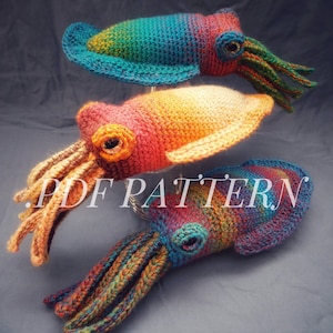 PATTERN ONLY Rainbow Cuttlefish Amigurumi Crochet