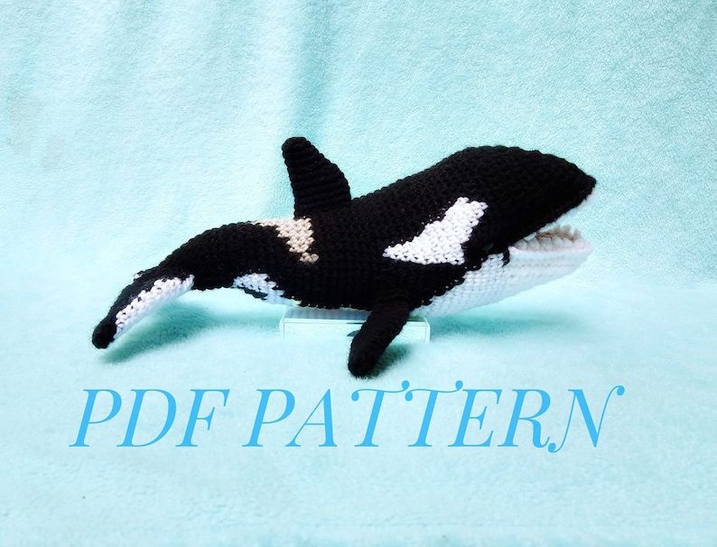 PATTERN ONLY Orca Killer Whale Sea Wolf Amigurumi Crochet image 2