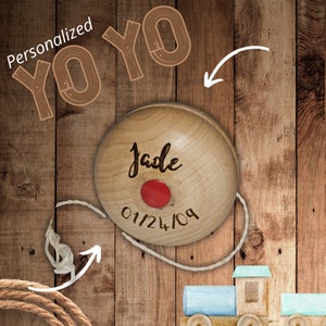 Classic Wooden YoYo Personalized Gift and Party Favor for Kids Handcrafted Wood Kids Toy with Durable Design Yo Yo Wood, Yo-Yo Toy, Toy