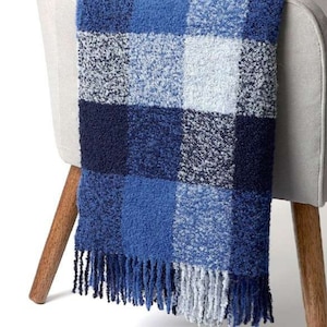 Alpaca Wool Boucle Throw Blanket: Soft Warm Fringe Blanket