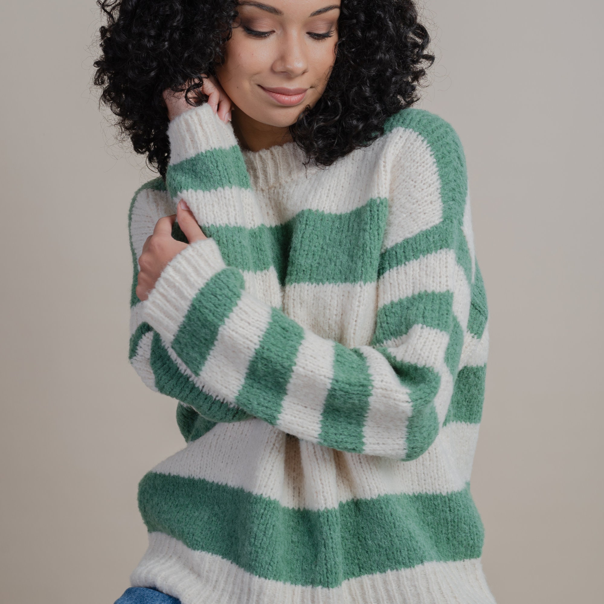 Tricolor Knit High Neck Pullover - Ready to Wear