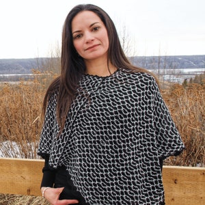 Handwoven baby alpaca wool poncho