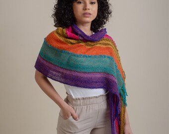 Baby alpaca wool oversized scarf / wool wrap / wool shawl / Made in Peru