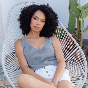 V-Neck Knit Tank Top / Cotton Tank / Summer Top / Sleeveless Top / Summer Tank Top