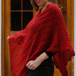 Handwoven baby alpaca wool poncho