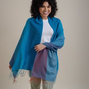 Baby alpaca wool & silk shawl wrap/ Soft, Lightweight/Travel Wrap