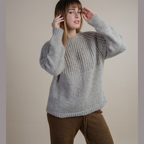 Cozy Alpaca Wool Sweater/ Alpaca Pullover / Hypoallergenic Sweater/ Made in Peru