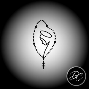Décalque du Rosaire – Foi/Église | Décalcomanie de fenêtre de voiture | Décalcomanie pour ordinateur portable | Autocollant vinyle