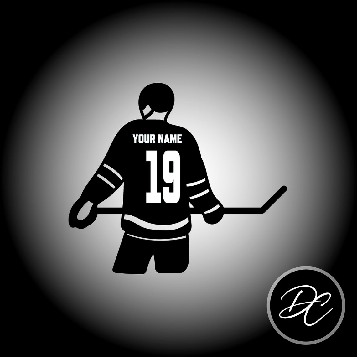 Custom Hockey Player Wall Sticker Etsy