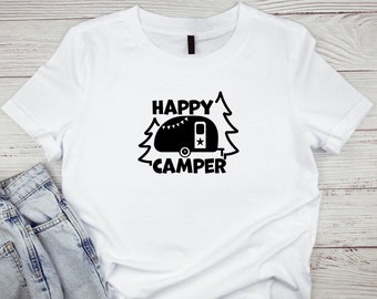 Happy Camper T-Shirt – Outdoors | Apparel | Clothing | Short Sleeve | Tee