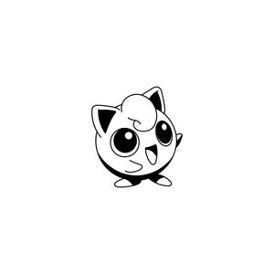 Sticker Jigglypuff – Pokémon/Jeu vidéo/Cartes | Sticker vitre de voiture | Sticker pour ordinateur portable | Décalcomanie en vinyle