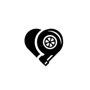 Calcomanía Turbo Heart: personalizada, troquelada, para portátil, botella de agua, parachoques y ventana