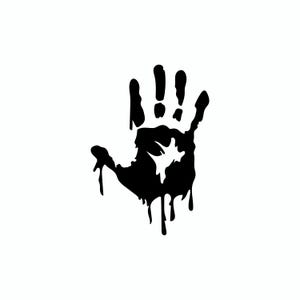 Blutige Hand Aufkleber – Horror | Personalisierter Sticker | sterben Schnitt | Laptop | Trinkflasche | Stoßstange | Fenster