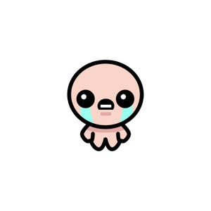 Puede incluir: Un personaje de dibujos animados con una cabeza redonda, ojos negros grandes y una boca pequeña. El personaje tiene piel rosa claro, un contorno negro y lágrimas azules que corren por su rostro. El personaje tiene brazos y piernas pequeños.