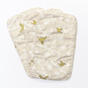 3-ply Unpaper Towels, Cloth Paper Towels, Reusable Paper Towels, Cloth Wipes, Eco-Friendly, Zero Waste, Gray/Green Birds