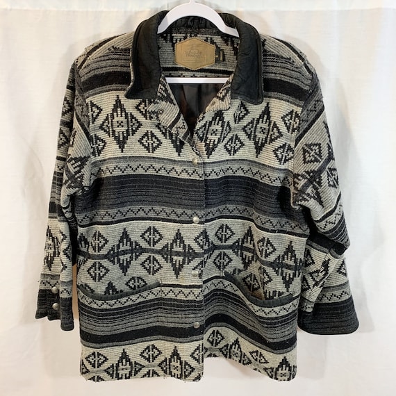 VTG Woolrich Southwest Blanket Wool Coat Jacket Bl