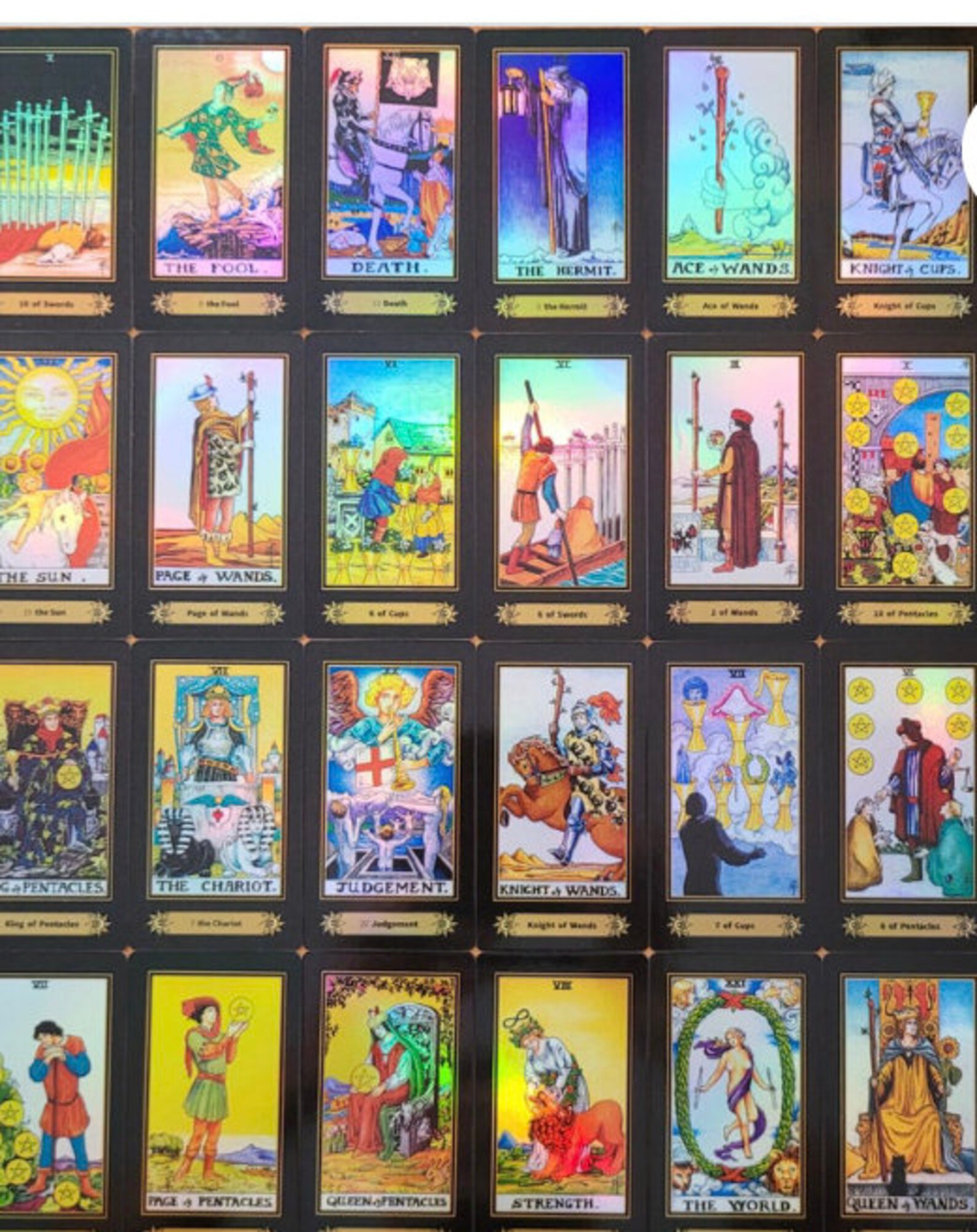 Tarot Cards/ Full Deck/ Holographic/ Handcrafted/ Includes Etsy