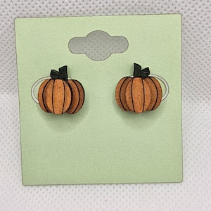 Laser Cut Pumpkin Earrings: Hand Painted Fall Jewelry