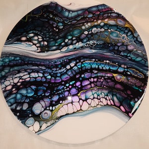 Sheleeart Swipe acryl schilderij afgewerkt met hars (op MDF-bord) - Schildersezel inbegrepen - 12"