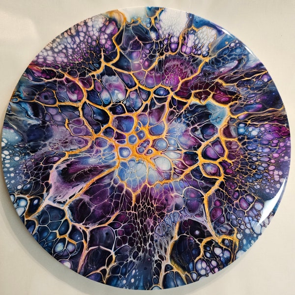 Sheleeart Bloom Fluid Art Round Canvas - 10"