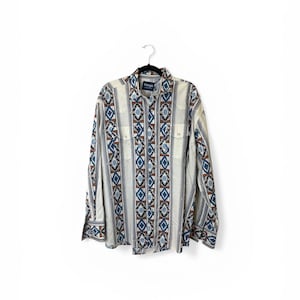 Vintage Wrangler Western Multicolor Geometric Button-Up Shirt XL