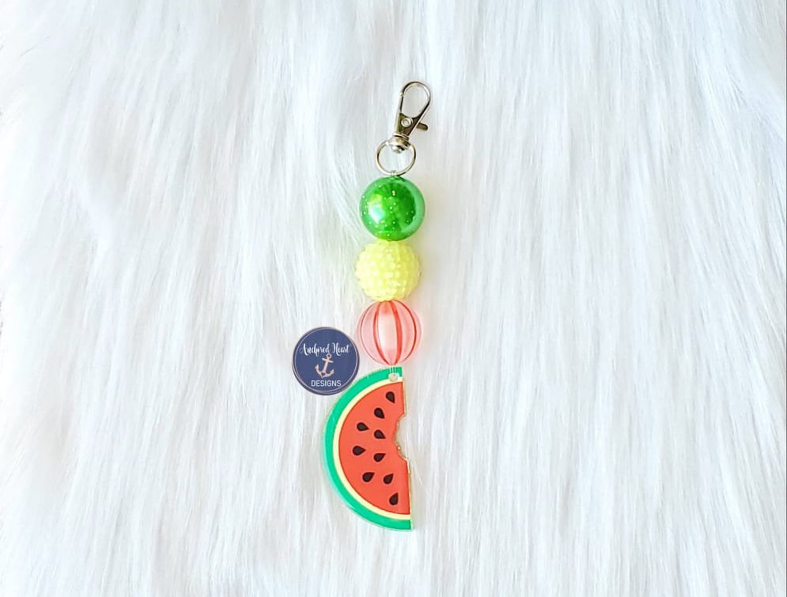Watermelon Keychain Summer Keychain Fruit Keychain Cute Etsy