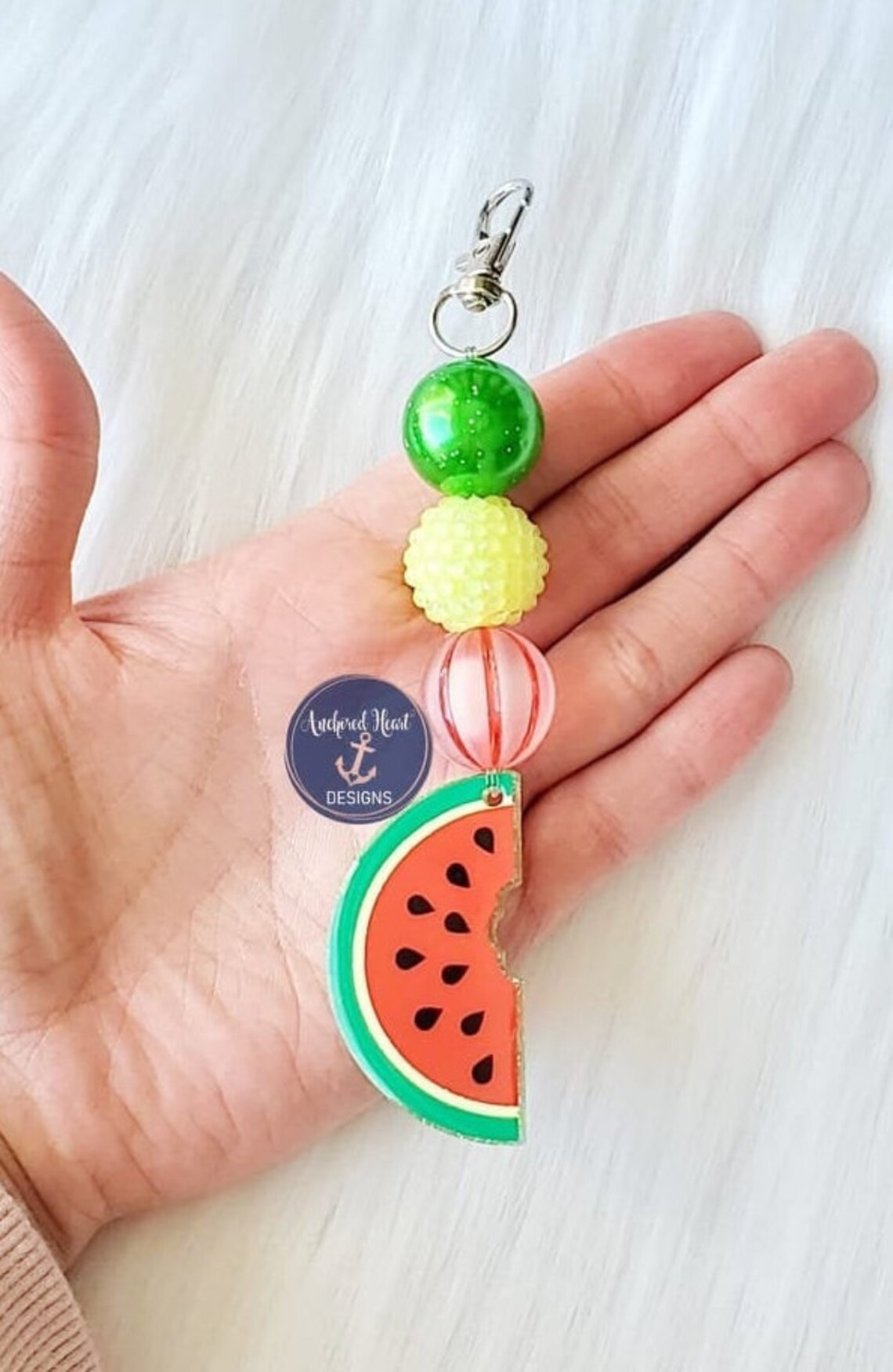 Watermelon Keychain Summer Keychain Fruit Keychain Cute Etsy