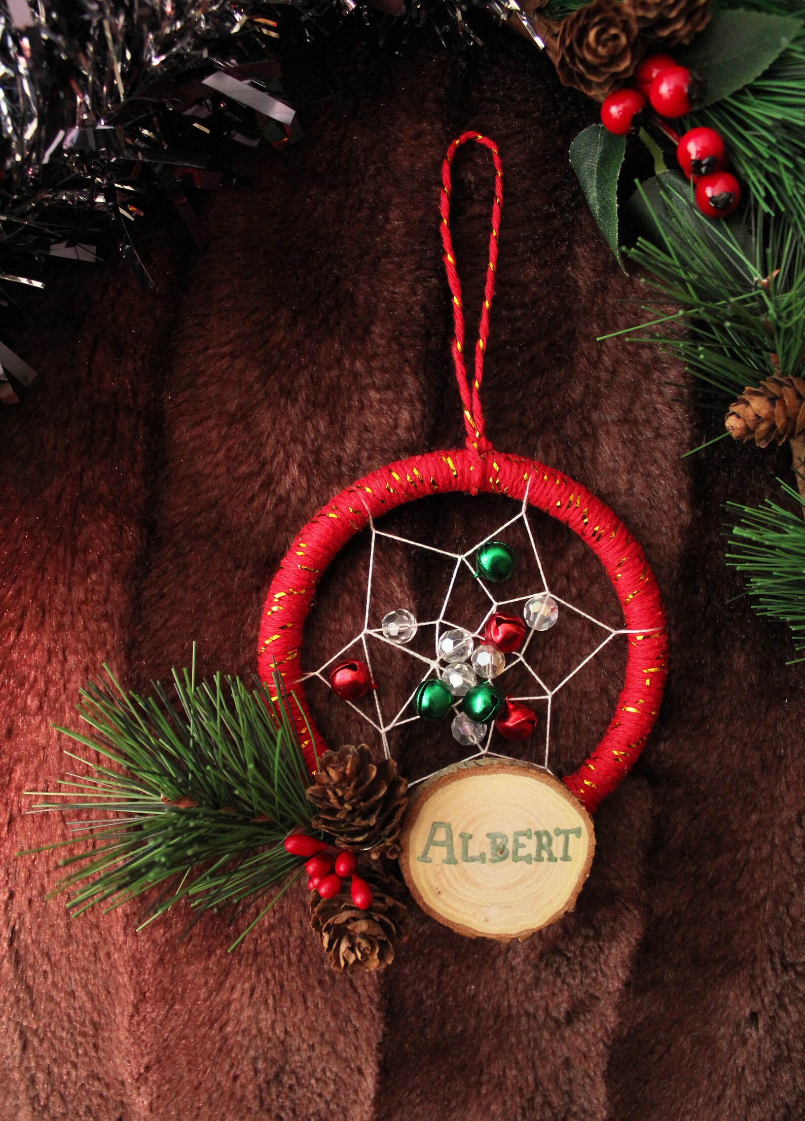 Christmas Tree Dreamcatcher Decoration Etsy