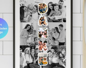 Personalisierte DANKE Bildcollage Vorlage Dankescollage für Kollegen Eltern Dankeschön Coach Geschenk für Lehrer Freunde Paare