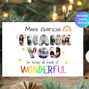 Cartão de agradecimento personalizado para professor, para impressão, obrigado por ser um maravilhoso cartão de felicitações com imagem de professor para cartões de ação de graças do professor