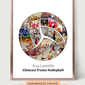 Volleyball Photo Collage Template, Custom Volleyball Gifts, 31 Pictures, Volleyball Coach Gift, Volleyball Player, Senior Night Gift