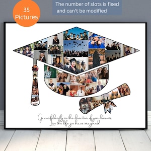 Custom Graduation Cap Photo Collage Template Personalized Graduate Photo Gift High School Grad Picture Collage Graduate Wall Decor
