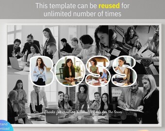 Modelo de colagem de fotos personalizado para chefe, presente personalizado para chefe, homem ou mulher, presente de reconhecimento de liderança, presente pessoal para chefe, imprimível, presente de Ação de Graças.