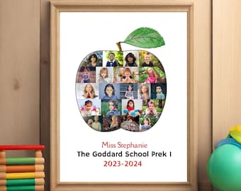 Aangepaste Apple leraar fotocollage gepersonaliseerd cadeau voor leraar waardering cadeau afstudeercadeau kleuterschool cadeau van studenten