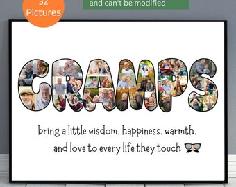 Custom Gramps Photo Collage Template Personalized Gift for Grandad Customized Grandpa Picture Collage Grandpa Birthday Present Papa Gift