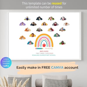 Modello di collage fotografico personalizzato per insegnanti Regalo personalizzato per la settimana di apprezzamento degli insegnanti arcobaleno Regalo del Ringraziamento da parte di uno studente della classe